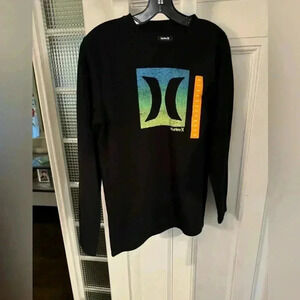 Hurley long sleeve graphic henley shirt youth size 18/20 BRAND NEW